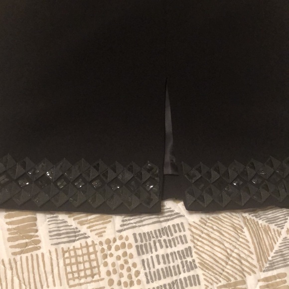 Black Fully Lined 8P Skirt with Embellished Hem - Picture 4 of 5